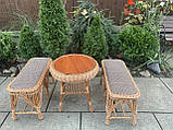 2 лавка з мягким сидінням +стіл Гриб круглий, фото 6