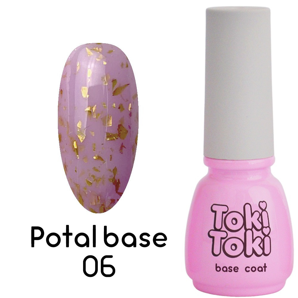 База для нігтів з частинками фольги (поталь) Toki-Toki Potal №06, 5 мл