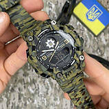 Тактичний водонепроникний (50 м) годинник Patriot 001CMGRPO Поліція Зелений камуфляж + Коробка, фото 2