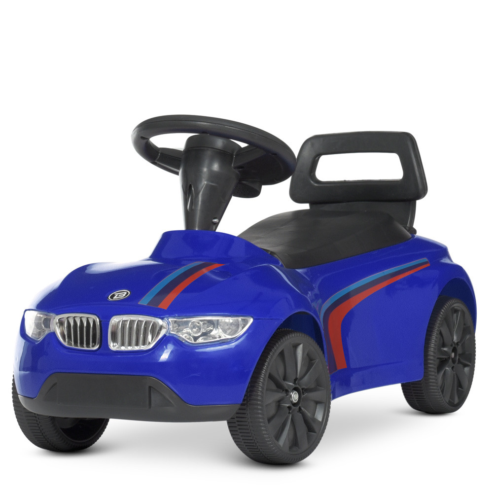 Дитяча гоночна машинка каталка толокар Bambi Racer M 4580-4 синя світло, музика, колеса пластик
