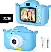 Цифровая камера Cocopa Kids Camera от 3 до 12 лет, HD-видеокамера 1080P для детей с SD-картой 32 Г