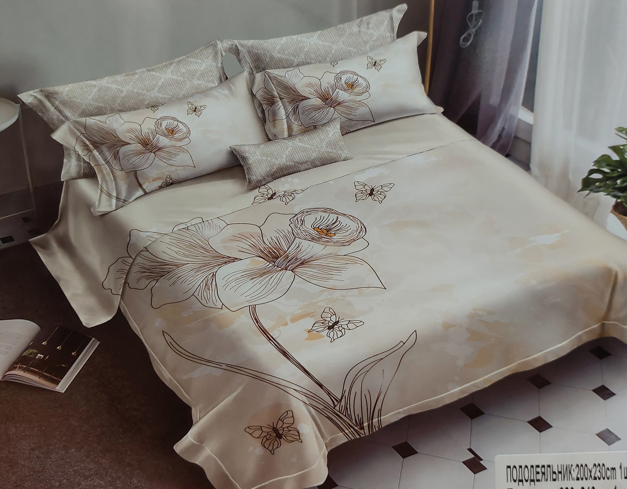 Постільна білизна Koloco Cotton Batterfly Series - Євро розмір