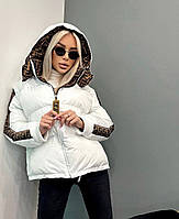 Женская белая двухсторонняя куртка Фенди Fendi