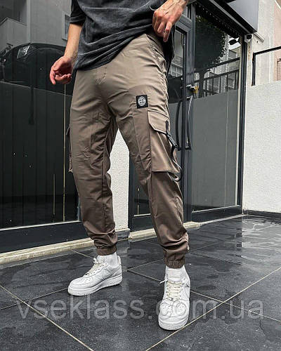 Купить Stone Island хаки штаны брюки джоггеры карго плащевка весна ...