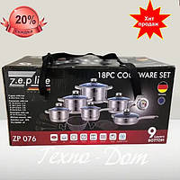 Набор посуды Zepline ZP - 076 из 18 предметов Набор посуды для кухни из нержавеющей стали