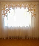 Жорсткий ламбрекен Firanka Квіточки 2м50см білі (5_1ж), фото 2