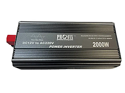 Інвертор із чистою синусоїдою 12 V на 220 V ProFix-2000 W (макс.4000W) без заряджання + LCD-дисплей