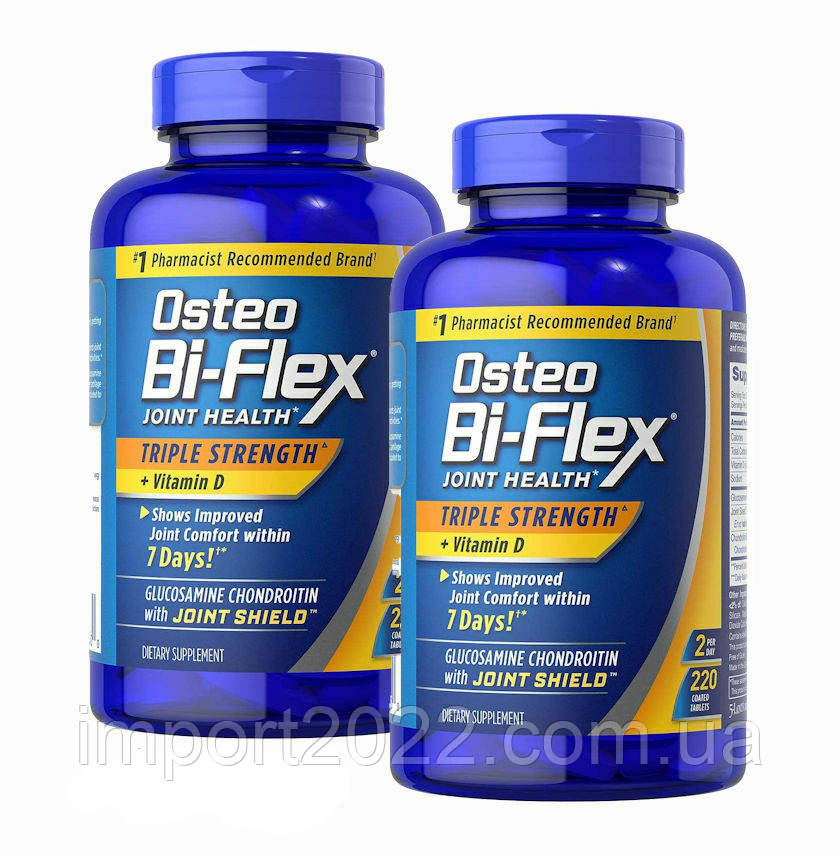 Osteo Bi-Flex+ vitamin D, USA, 220 шт. Здоров'я суглобів, потрійна сила.