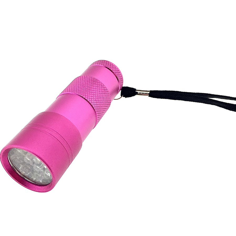 Led лампа-ліхтарик для гель лаку 9 лампочок малинова