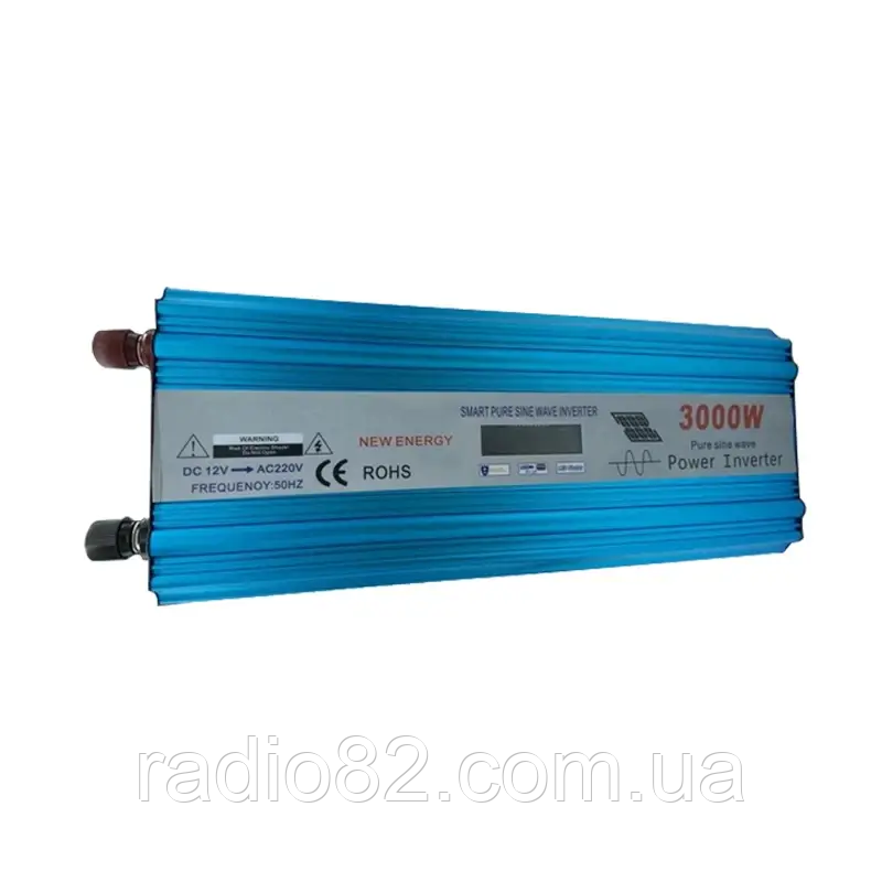 Інвертор із чистою синусоїдою 12V на 220 V, HPA-3000W без заряджання + LCD дисплей