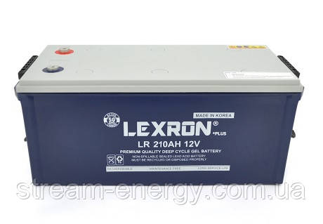 Акумуляторна батарея Lexron LR-DCK-12-210 Carbon-Gel 12V 210 Ah DEEP CYCLE (522 x 240 x 222) 59.5kg