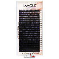Ресницы для наращивания Lamour Color омбре MIX черно-фиолетовые 0.07 D (7-13)