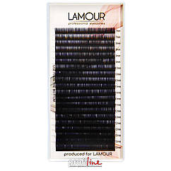 Вії для нарощування Lamour Color омбре MIX чорно-фіолетові 0.07 D (7-13)