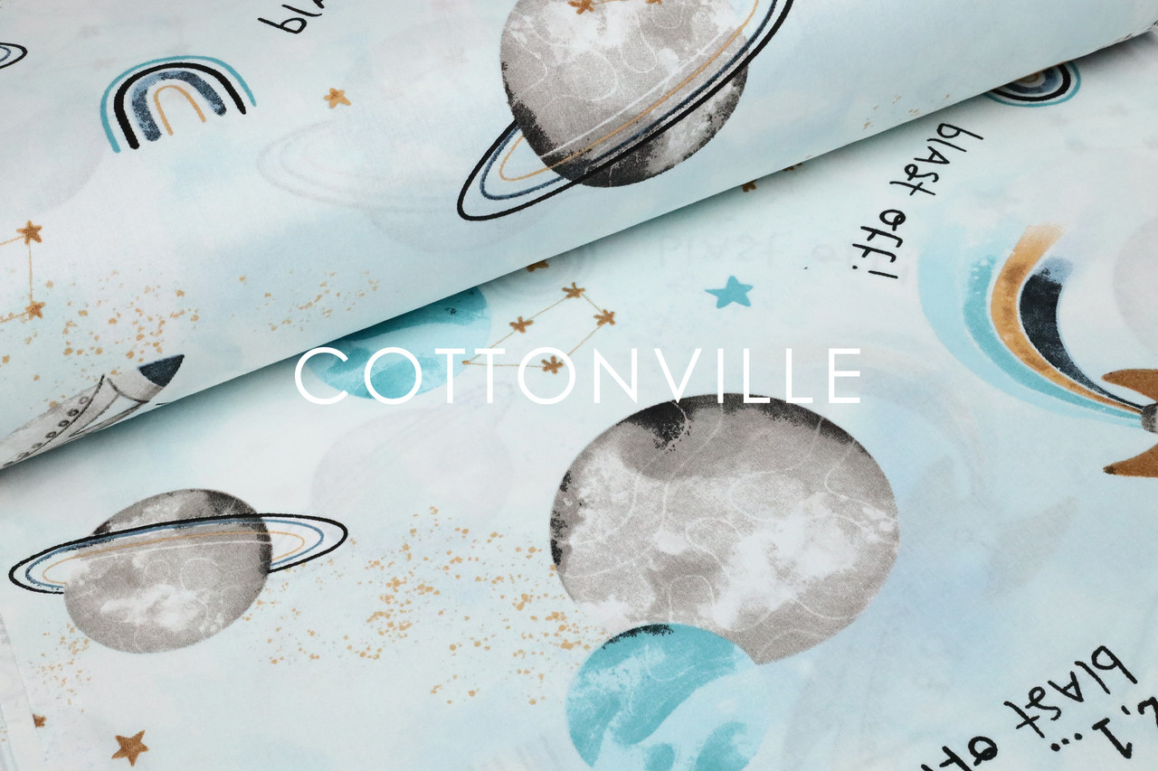 Ранфорс 240 см Космос блакитний