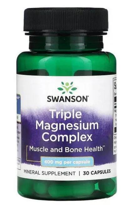 Комплекс магнію Swanson Triple Magnesium Complex 400 мг 30 капсул