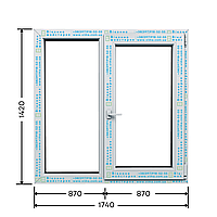 Вікно 1740*1420 "Новобудова" двостулкове. Категорія стандарт. Профільна система WDS5S