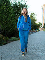 2427-27 Спортивний костюм жіночий на блискавці велюр підліток (4 од: на зріст 128,134,140,146)