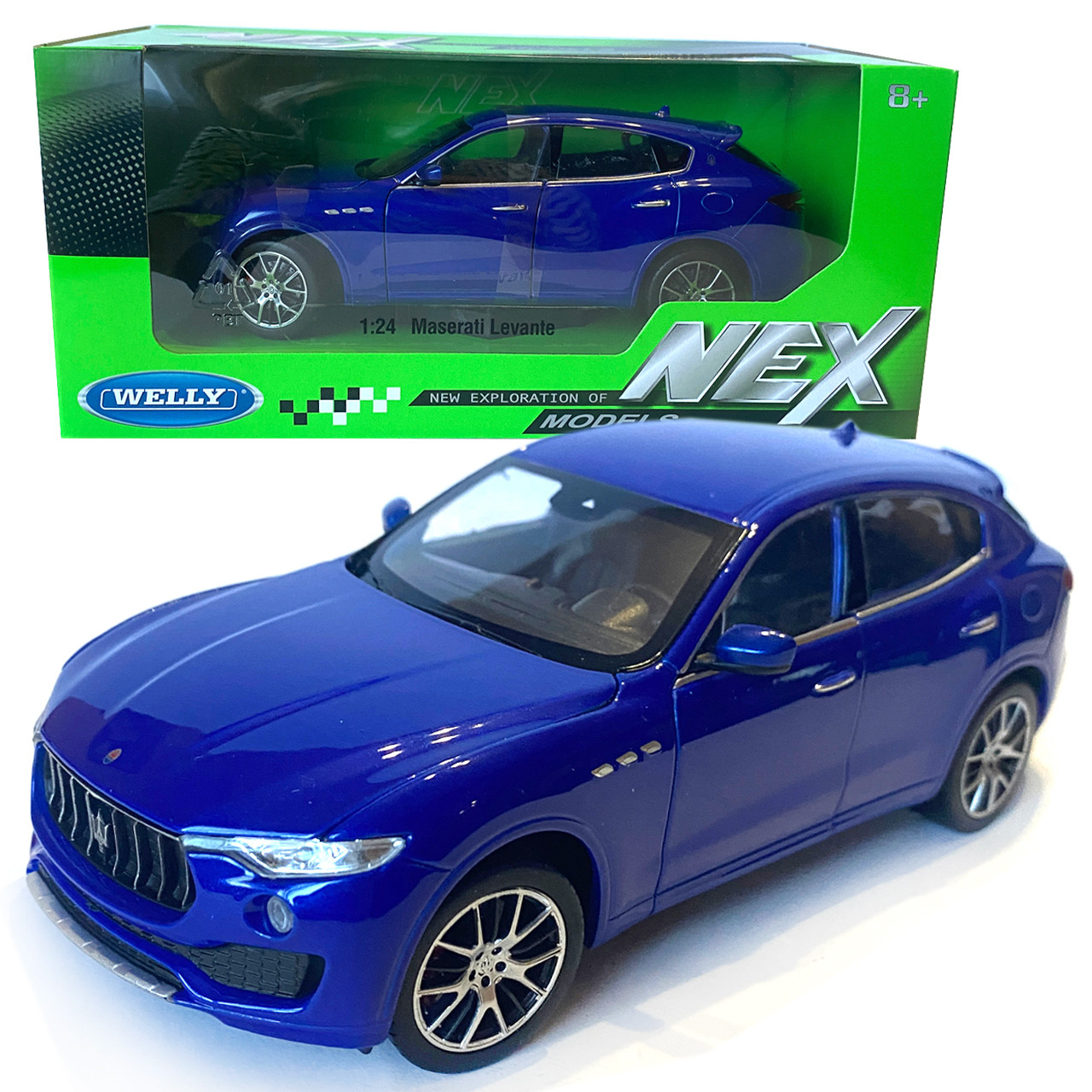 Іграшкова машинка металева WELLY 1:24 MASERATI LEVANTE, мазератті, відкр.двері, капот, синя, 18.5*7.5*6.5 см (24078W), фото 1