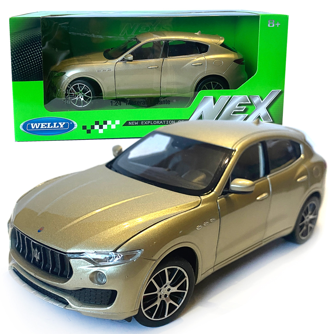 Іграшкова машинка металева WELLY 1:24 MASERATI LEVANTE, мазератті, відкр.двері, капот, бронза, 18.5*7.5*6.5 см (24078W), фото 1