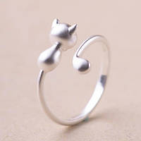Кольцо серебряное женское "Котик"