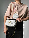 Жіноча сумка Луї Віттон біла Louis Vuitton натуральна шкіра New Wave Multi Pochette Bag White/Gold, фото 4