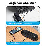 Кабель Стерео AUX 1.5м Vention Мініджек 3.5мм, Кутовий Роз'єм, з Бавовняною опліткою Чорний, фото 9