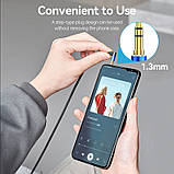 Кабель Стерео AUX 1.5м Vention Мініджек 3.5мм, Кутовий Роз'єм, з Бавовняною опліткою Чорний, фото 4