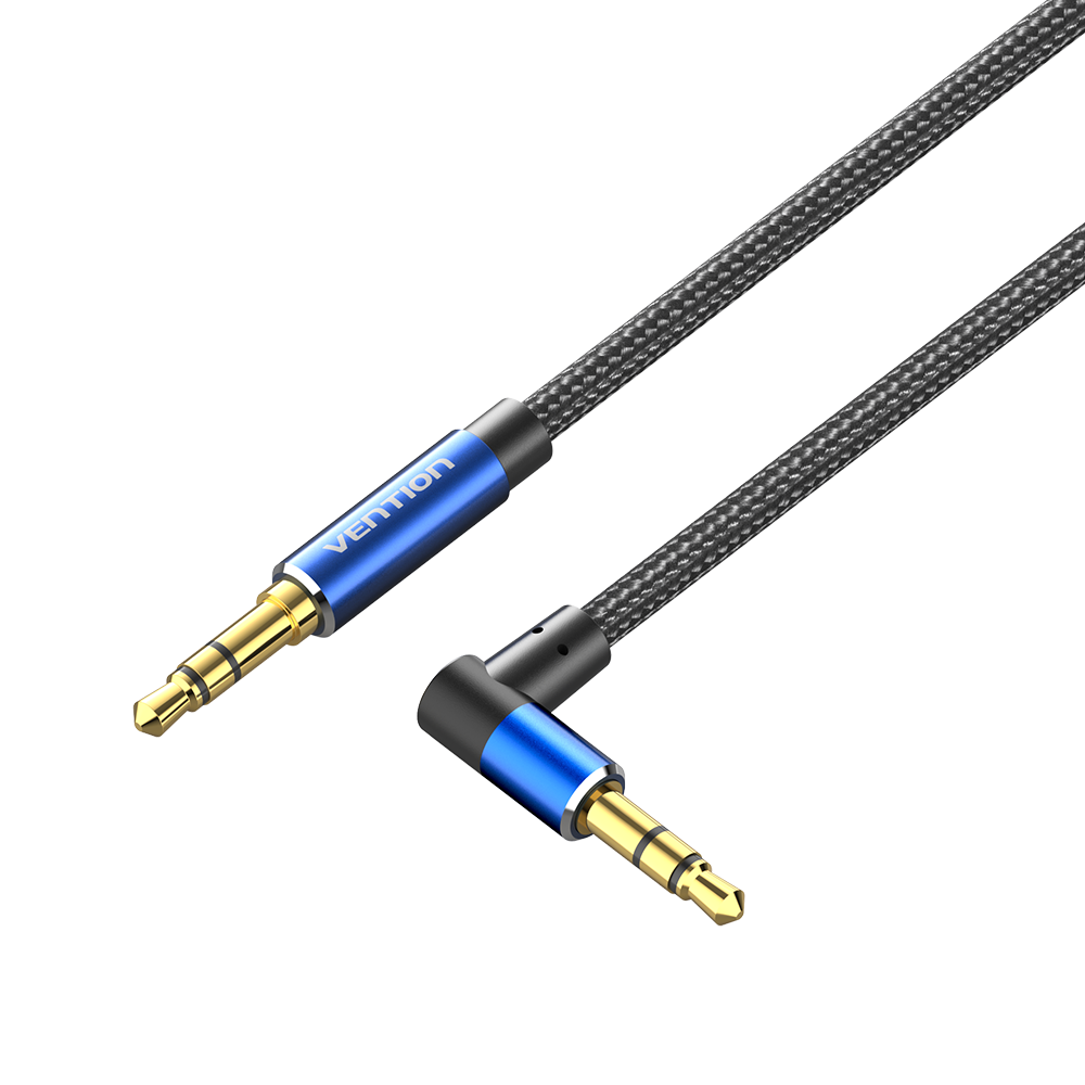 Аудіо Кабель AUX Vention 3-піновий TRS Minijack 3.5мм, 2 метри, Оплетення з Нейлону, Чорний
