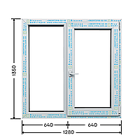 Вікно 1280*1350 "Хрущовка" двостулкове. Категорія стандарт. Профільна система WDS5S