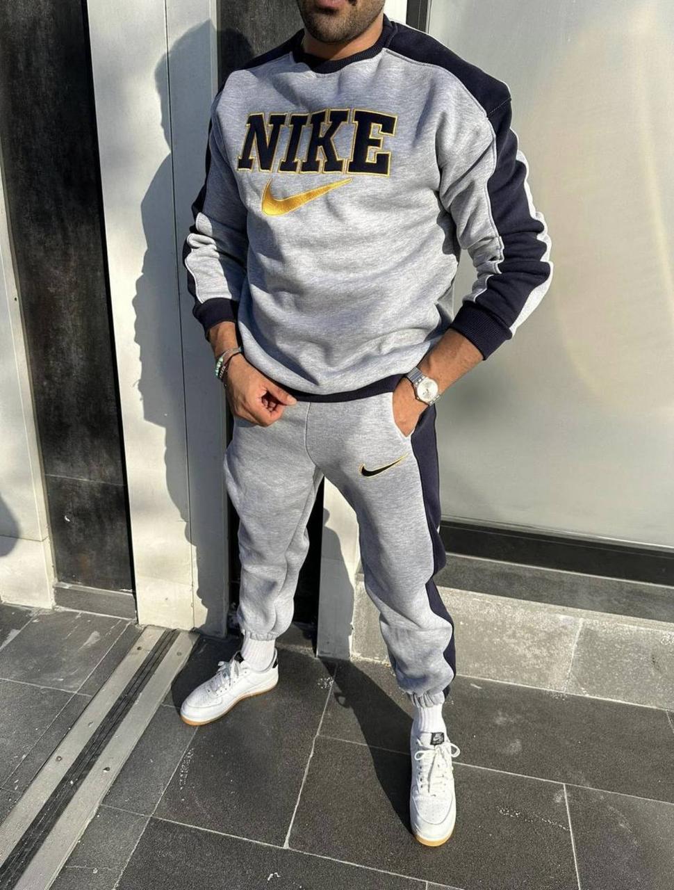 Костюм спортивний теплий чоловічий з тринитки на флісі, фото 1