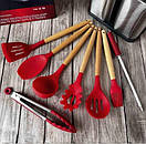 Набір кухонної утвари і ножів на підставці Zepline, набір універсальних кухонних ножів і приналежностей, фото 6