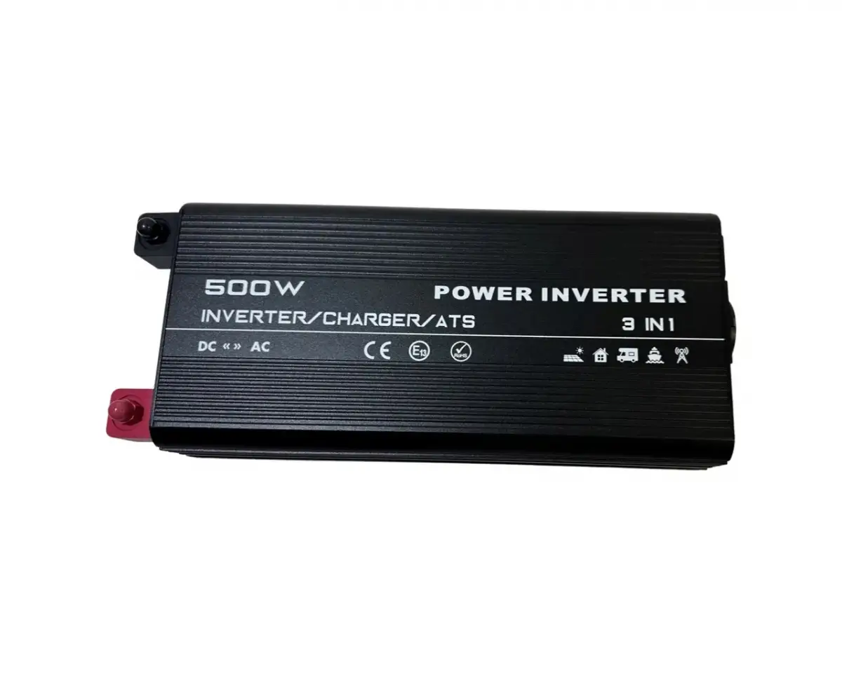 Інвертор із чистою синусоїдою 12 V 220 V RSC500P 500 W (макс.1000W) із зарядкою 10 А + функція ATS
