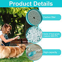 Портативна пляшка - поїлка з контейнером для корму і кнопкою для тварин Dog Water Bottle 300 мл + 100 г, фото 8