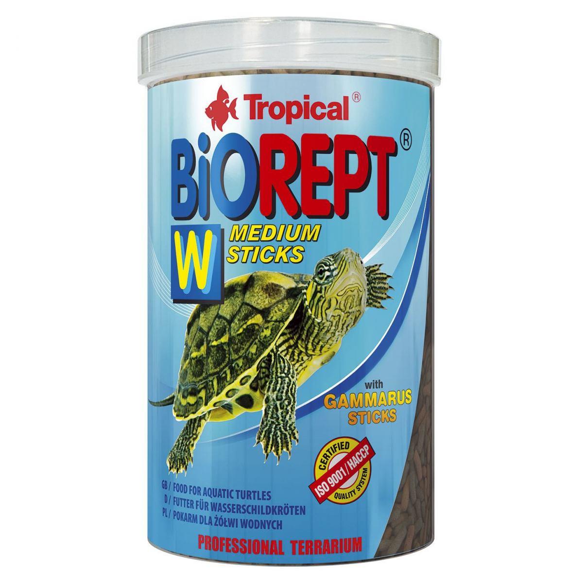 Сухий корм для водоплавних черепах Tropical в паличках «Biorept W» 1 л