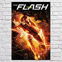 Картина на холсте "Флэш в молниях, Flash", 42×28см