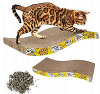 Когтеточка-лежак 42см×20см×4см бумажная для котов с кошачьей мятой