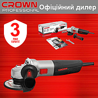 Угловая шлифмашина CROWN CT13499-125R профессиональная сетевая маленькая болгарка 125 мм для дома