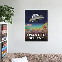 Плакат "Рік та Морті, Цілком таємно, Rick and Morty, I Want To Believe", 60×43см, фото 2