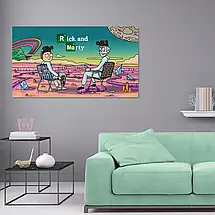 Плакат "Рік та Морті, Пуститися берега, Rick and Morty, Breaking Bad", 34×60см, фото 2