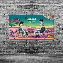 Плакат "Рік та Морті, Пуститися берега, Rick and Morty, Breaking Bad", 34×60см, фото 3