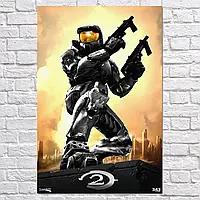 Плакат "Хэйло 2, Мастер Чиф, Halo 2", 60×40см