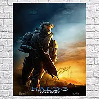 Плакат "Хэйло 3, Мастер Чиф, Halo 3", 60×47см