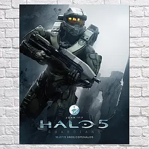 Плакат "Хейло 5, Jonh-117, Halo 5: Guardians", 60×47см