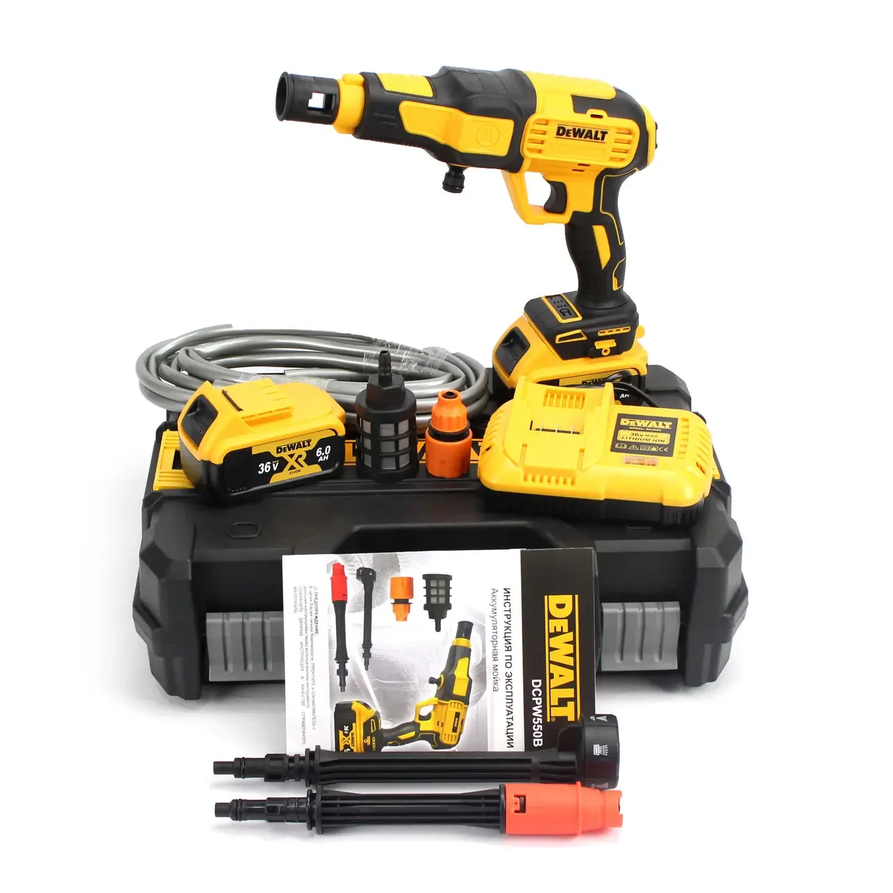 Акумуляторна ручна мийка DeWalt DCPW550B (36V, 6A, 26bar), акумуляторна мийка Девольт
