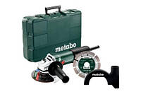 Угловая шлифмашина Metabo WEV 850-125 SET, с алмазным отрезным диском, кейс (603611510)