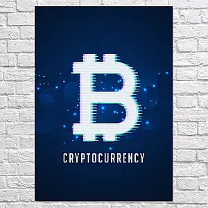 Плакат "Біткоїн, криптовалюта, Cryptocurrency", 60×43см