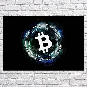 Плакат "Біткоїн, криптовалюта, Cryptocurrency", 40×60см