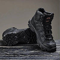 Берці черевики тактичні демісезонні чорні, Військові чоловічі черевики Ukr-Tec зі шкіри
