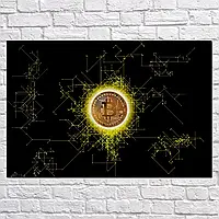 Плакат "Биткоин, криптовалюта, Cryptocurrency", 40×60см