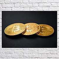 Плакат "Биткоин, криптовалюта, Cryptocurrency", 40×60см